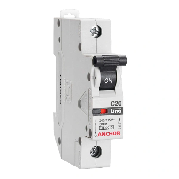 Anchor by Panasonic 98007 UNO Series 40 Ampere Single Pole C Curve MCB - 40A, WHITE, 6 MONTH